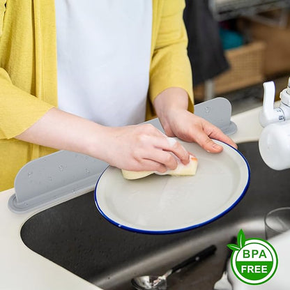 19.29 inch Kitchen Sink Splash Guard, Silicone Sink Baffle Splash Guard