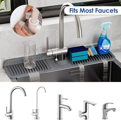 24 Inch Silicone Faucet Mat for Kitchen Sink Splash Guard