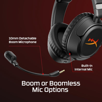 HyperX Cloud Flight 2 – Wireless Gaming Headset, Customizable RGB Lighting with Removable Earcup Plates, up to 100 Hours of Battery Life, 2.4GHz & Bluetooth, Multi-Platform Compatibility - White