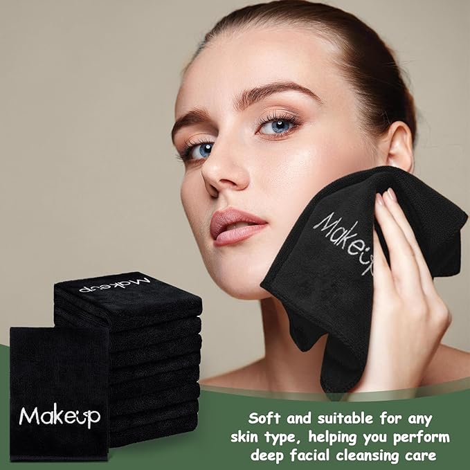 Shimeyao 20 Pack Makeup Towels Black Makeup Washcloths