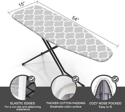 Ironing Board Cover and Pad, Standard Size 15" x 54" Iron Board Replacement