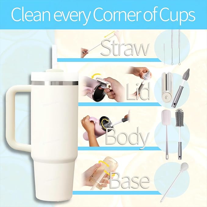 8Pcs Water Bottle Cleaner Brush Compatible