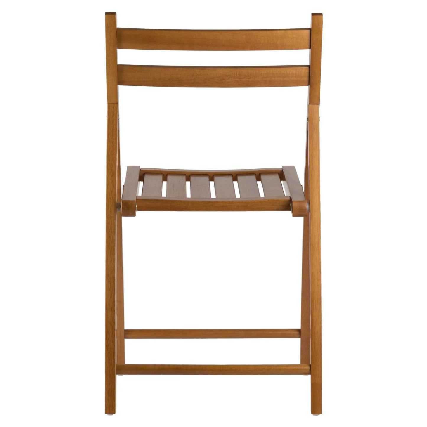 Winsome Robin Folding Chair Set of 4 in Teak, Convenient & Lightweight Portable Kitchen & Dining Chairs for Small Homes & Apartments, Indoor & Outdoor Foldable Seating