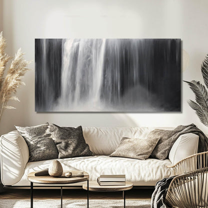 Artexist Abstract Waterfall Picture Living Room Decor Abstract Wall Art Black and White Artwork Modern Office Home Decor 20X40 Inch