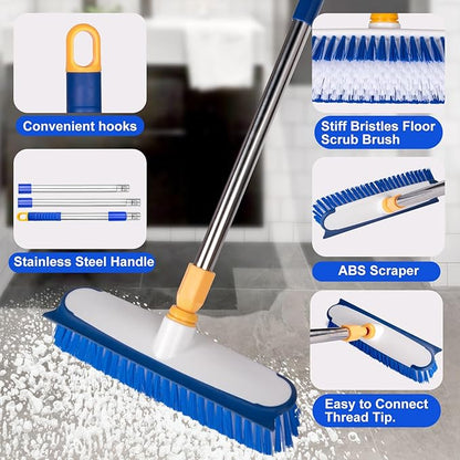 ITTAHO Floor Scrub Brush - 2 in 1 Deck Scrub Brush