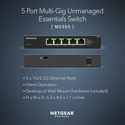 NETGEAR 5-Port Gigabit Ethernet Easy Smart Managed Essentials Switch - Desktop or Wall Mount, Home Network Hub, Office Ethernet Splitter