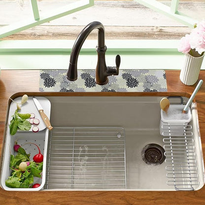 19.5" x 12" Dish Drying Mat & 24" x 5.5" Sink Splash Guard, Super Absorbent
