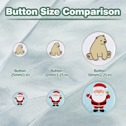 Mostme 200 Sets 2.25 inch Button Maker Supplies, 58mm Button Supplies Parts Badge Part, Buttons Making Supplies, Includes Metal Pin Back Cover, Metal Shells, Blank Paper&Clear Film