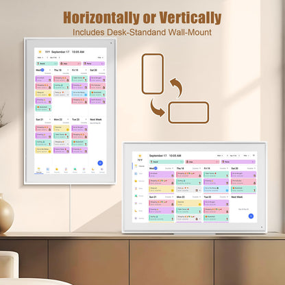 Smart Digital Calendar: 21.5-Inch Electronic Wall Calendars & Chore Chart, Full HD Interactive Touchscreen Display for Family Schedules Planner,Seamless Scheduling/Organizing-Wall/Desk Mountable