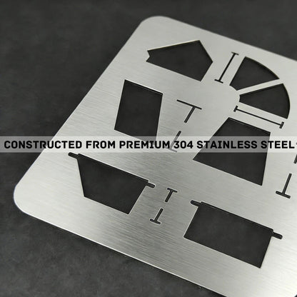 Hxszk Metal Duct Fitting Template Reusable Templates for Drawing Duct Fittings, 1.7mm Professional Stainless Steel Pipe Saddle & Drafting Stencil | Matte Finish, Heavy-Duty for HVAC, Plumbing & Sheet