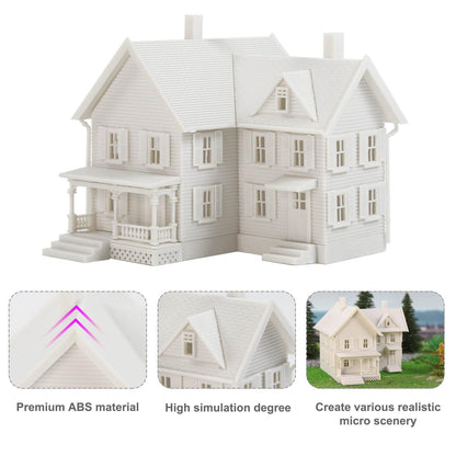 2PCS N Scale Model Blank Buidlings Kit Unassembled House for Model Train Layout Diorama JZN5885JJ (Two-story-2PCS)