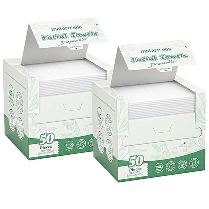 MATERN'ELLA Disposable Face Towels XL Ultra Soft Biodegradable Dry Wipes