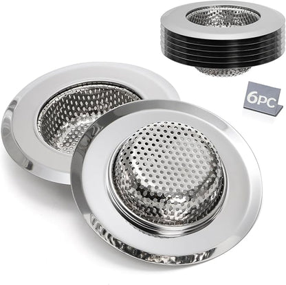Kingrol 6-Piece Kitchen Sink Strainer Set, 4.5" Stainless Steel Sink Food