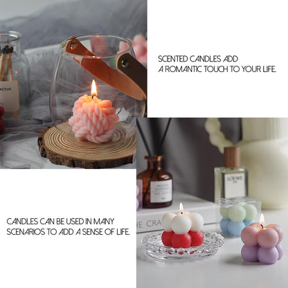 EuTengHao Silicone Candle Molds Set for Candle Making with Candle Wicks, 3D Silicone Mold for Soy Wax, Soap, Cake, Dessert DIY Scented Candle Craft Making