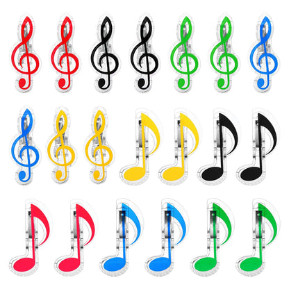 PATIKIL Music Note Clips, 20pcs Music Paper Clip Holder, Plastic Music Book Clip Bookmarks Stationery Clips for Paper Book Music Invitation Card Notebook