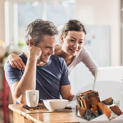 Yougoals Modern Wooden Coasters Set of 6 with Holder, Large Size Natural Cedar Coasters for Coffee, Tea Home Decor (6Pcs with Holder)