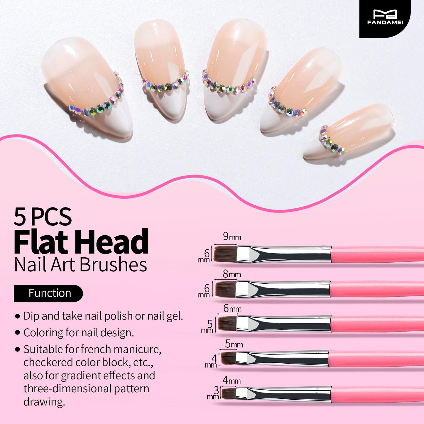 FANDAMEI Nail Art Brushes, Nail Brush Set With Nail Stand, Nail Holder For Painting Nails, Nail Art Tools, Nail Design Tools, 11PCS Nail Brushes For Nail Art, 5PCS Nail Dotting Tool, Nail Art Palette