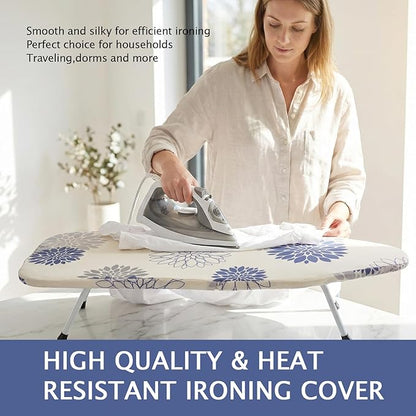 SheeChung 12.5"x32" Small Ironing Board Cover and Pad, Fits Mini Table Top