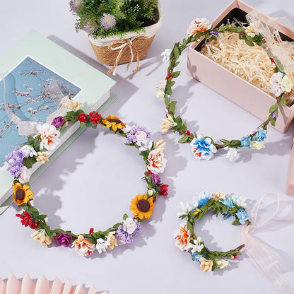 INFUNLY 261pcs/Set DIY Flower Crowns Making Kit Handmade Floral Crown Garland Kit Make Your Own Flower Wreath Bridal Shower Wreaths Gift for Women Wedding Home Decor