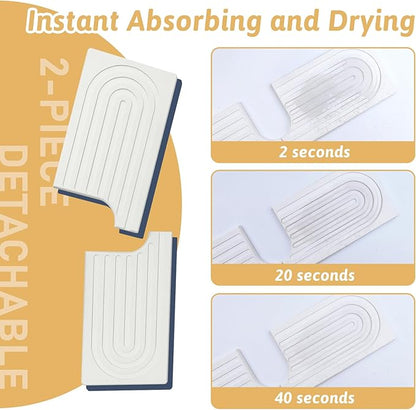 U Shape Sink Draining Mat Behind Faucet, Super Absorbent Diatomite Fast Drying