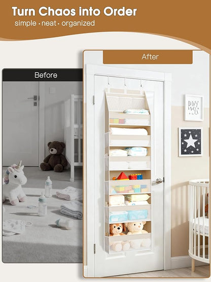 Criusia 2 Pack Over the Door Organizer, 6-Shelf Closet Hanging Storage
