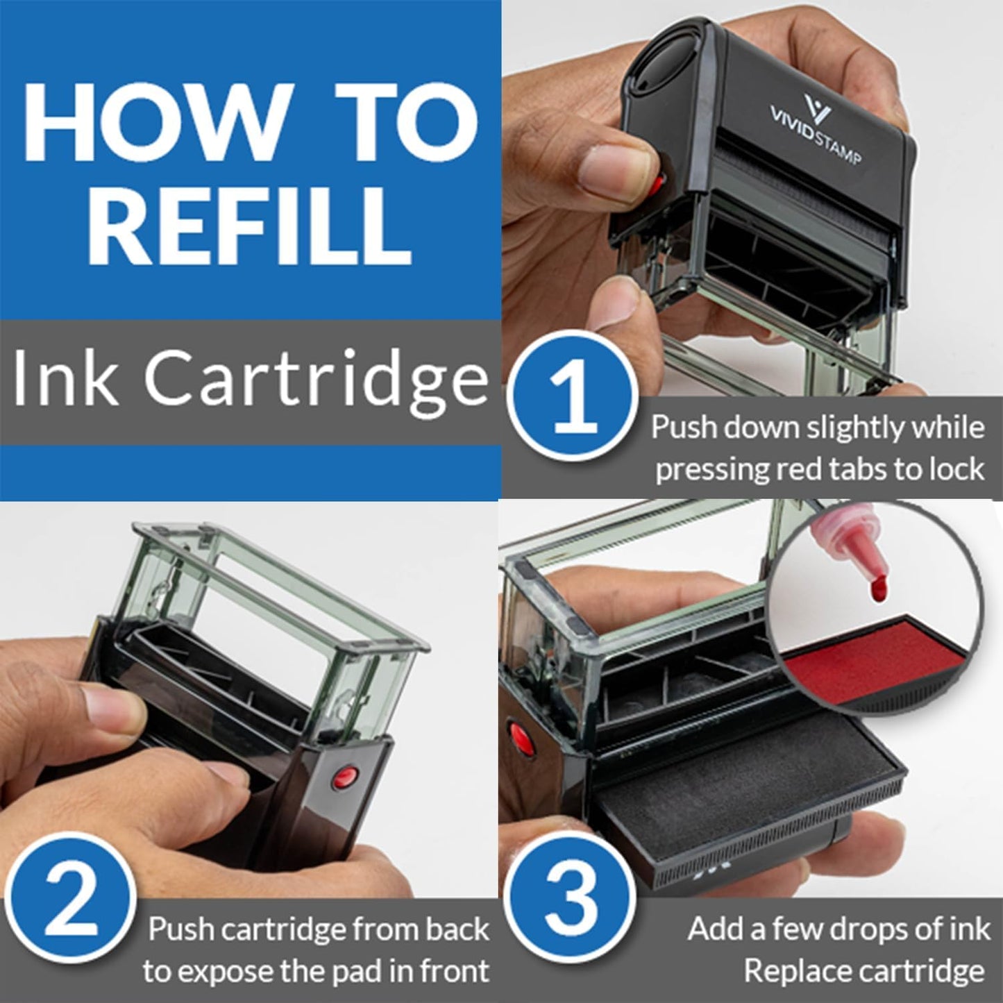 Urgent TIME Sensitive Self Inking Rubber Stamp (Red Ink) - Large 2 Pack