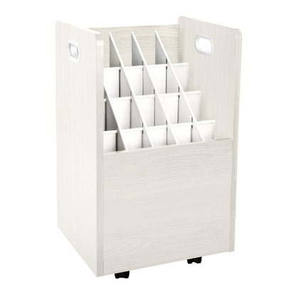 AdirOffice Adir Blue Print Storage Organizer - Mobile Roll File Cart, Construction Plan Holders, Blueprint Cabinet with Wheels, Roll Files Storage for Office and Home (20 Slots, White)