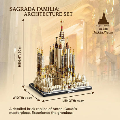 BBTiloBrix Sagrada Família Church Architectural Building Block Set, 10328 Pieces Collectible Cathedral Model, Spain Landmark Construction Kit for Adults,Home Decor Gift for Architecture Enthusiasts
