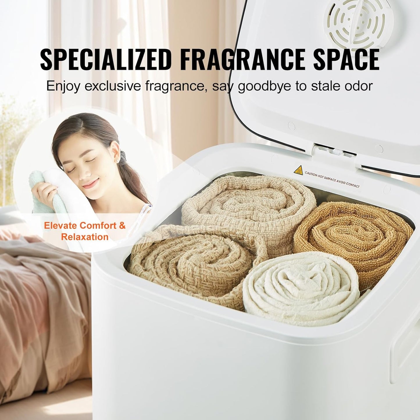 VEVOR Towel Warmers for Bathroom, Towel Warmer Bucket Auto Shut Off for Spa Fits up to 3 Oversized Towels, Blankets, Clothes, Bathrobes, PJ's and More