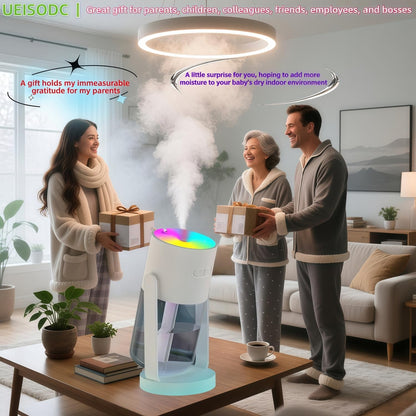 UEISODC bedroom humidifier, desktop USB humidifier, car air freshener, relieves tight skin, cough, nasal congestion, allergies and dry air，With automatic shutdown, silent operation