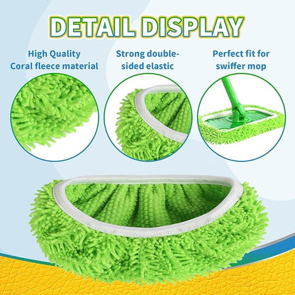 Reusable Microfiber Mop Pads Washable Wet & Dry Sweeping Cloths Mop Head