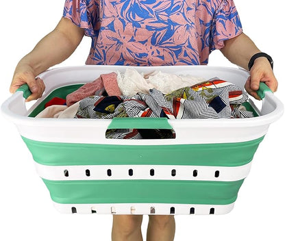 SAMMART 42L Collapsible Plastic Laundry Basket