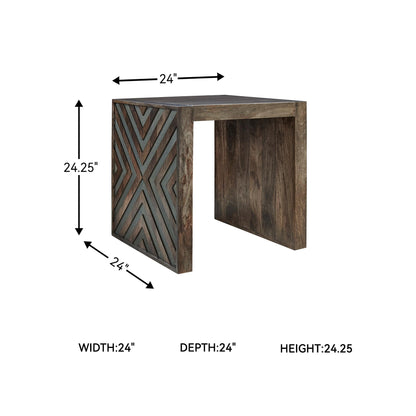 Signature Design by Ashley Dreggan Casual End Table with Diamond Pattern, Dark Brown