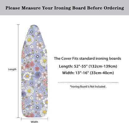 Daisy Print Ironing Board Cover Pretective Covers 15x54 Inch Standard Ironing