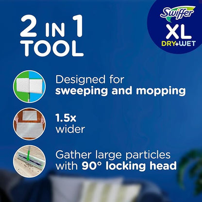 Swiffer Sweep + Mop XL, Broom & Mop Alternative, Floor Cleaner