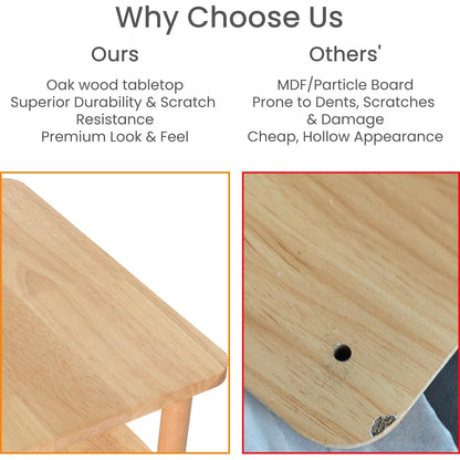 LUCKNOCK Solid Wood Side Table, Small Vintage End Table, Narrow Couch Side Table with Storage, Skinny Nightstand Bedside Table for Small Spaces, Bedroom, Living Room, Farmhouse, No-Tool Assembly.