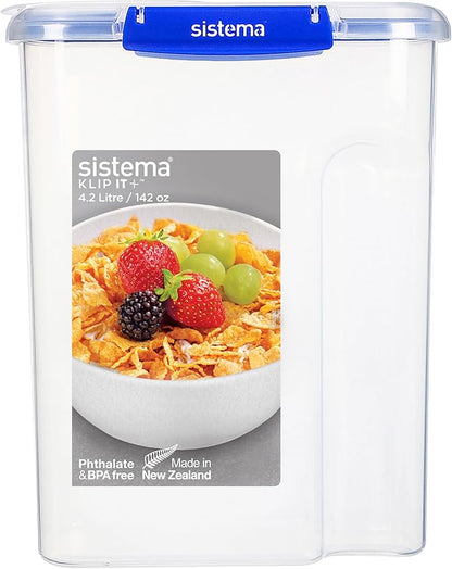 Sistema KLIP IT PLUS Cereal Storage Container | Airtight 4.2 Litre Food Pantry