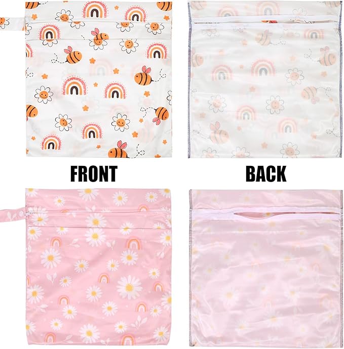 2pcs Travel Waterproof Laundry Bag, Cloth Diaper Wet Dry Bags