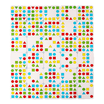Montessori Toys for 3 4 5 6 7 8, Educational Wooden Pattern Blocks Race Shape Matching Sorting Sensory Toy, Geometric Shape Activity Board Game Toddlers Kids Boys Girls (for 2 Players)
