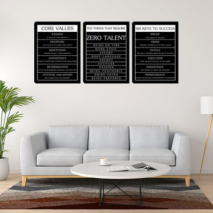 Inspirational Motivational Wall Art Set - Canvas Wall Art Framed Paintings for Office, Living Room, Bedroom - (36''W x 16''H)