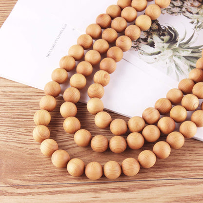 Prometis 200pcs 6mm Natural Sandalwood Round Beads Gorgeous Craft Handmade Polished Spacer Mala Pray Beads with Elastic Cord for Bracelets DIY Rosary Tasbih Jewelry Making