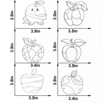 Ayhuhra 30 Sets Apple Suncatche Craft Kits Blank Back to School Sun Catcher DIY Window Paint Art Sets for First Day of School Supplies Home Party Activities Art Project
