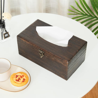GZQWDC Rectangular Wood Tissue Box,Decorative Wooden Tissue Box Cover,Tissue Box Holder,Tissue Box for Bathroom&Tabletop