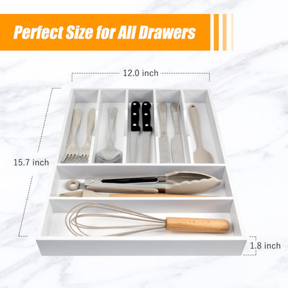 Kitchen Silverware Drawer Organizer and Storage Cabinet Utensil Rack Bathroom Counter Vanity Extra Large Big Cooking Drawer Organizers Countertop Pantry Storage Cabinet Best Kitchen Must Haves 2025