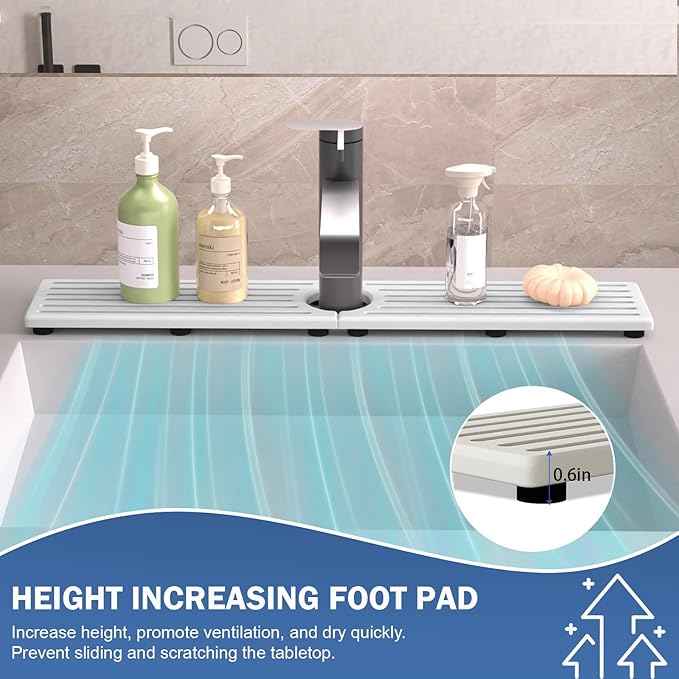 Stone Faucet Mat for Kitchen Sink, Water Absorbing Sink Water Splash Guard