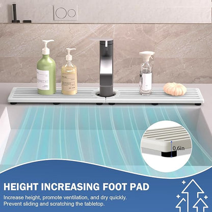 Stone Faucet Mat for Kitchen Sink, Water Absorbing Sink Water Splash Guard