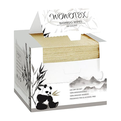 Bamboo Rayon Disposable Face Towel Biodegradable Large Dry Face Wipes 120 Count