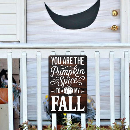 You Are the Pumpkin Spices to My Fall Metal Sign Autumn Wall Art for Home Kitchen Dining Room Fireplace Hallway Porch Thanksgiving Day Decor 8x12 Inch
