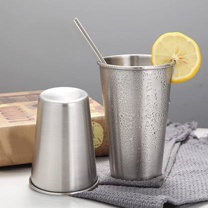 4 Pack 24oz Stainless Steel Pint Cup,Healthy Unbreakable and Stackable,Metal Drinking Glasses