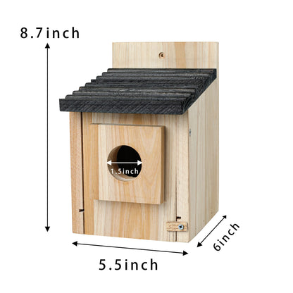 CLACKIBUKVYZ Birdhouse for Outdoors Clearance, Wooden Bluebird House for Outside, Weatherproof Hanging Bird Nesting Box for Finch, Cardinal, Wild Bird Watching (Easy Clean, Ventilated)